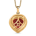 Flame of Grace - D joy Lab Created Padparadscha-Saphir , Moissanit Anhänger mit Kette, 925 Silber 750 Gelbgold Vermeil ca. 6.49 ct