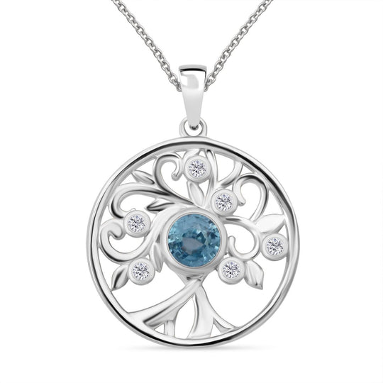 Natürlicher Chromdiopsid, Moissanit Anhänger mit Kette ca. 50 cm, 925 Silber rhodiniert ca. 1.09 ct