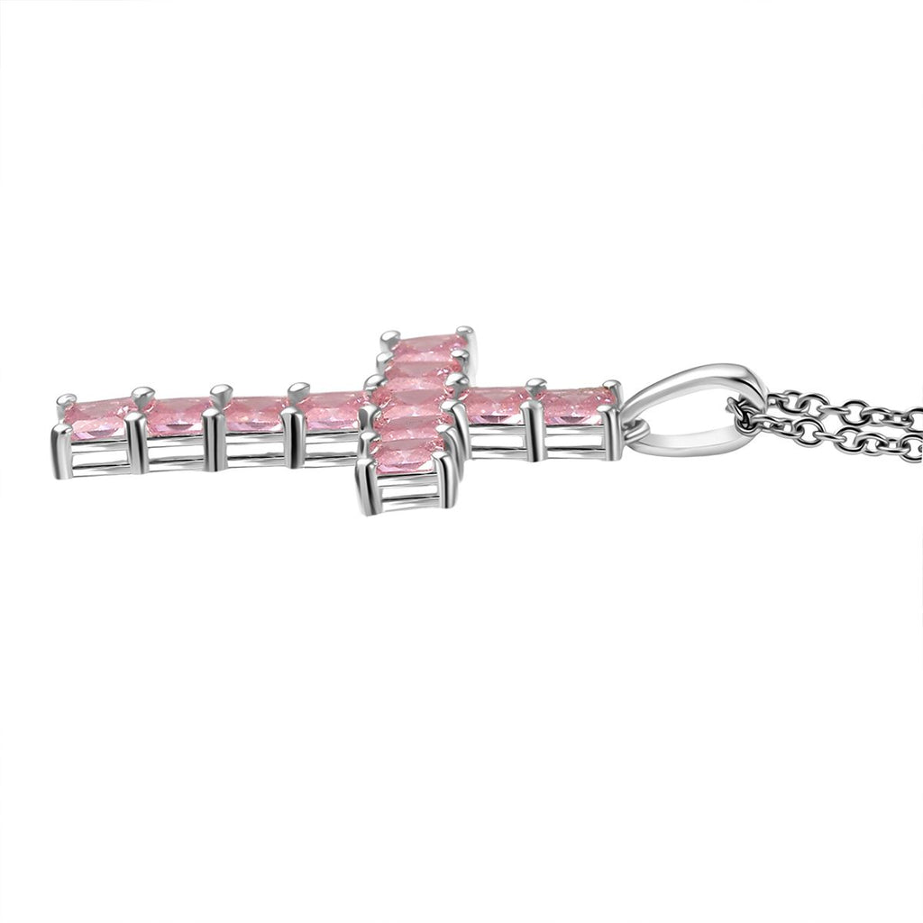 D'Joy Lustro Stella Rosa Zirkonia Schmuckset ca. 50 cm 925 Silber und Edelstahl