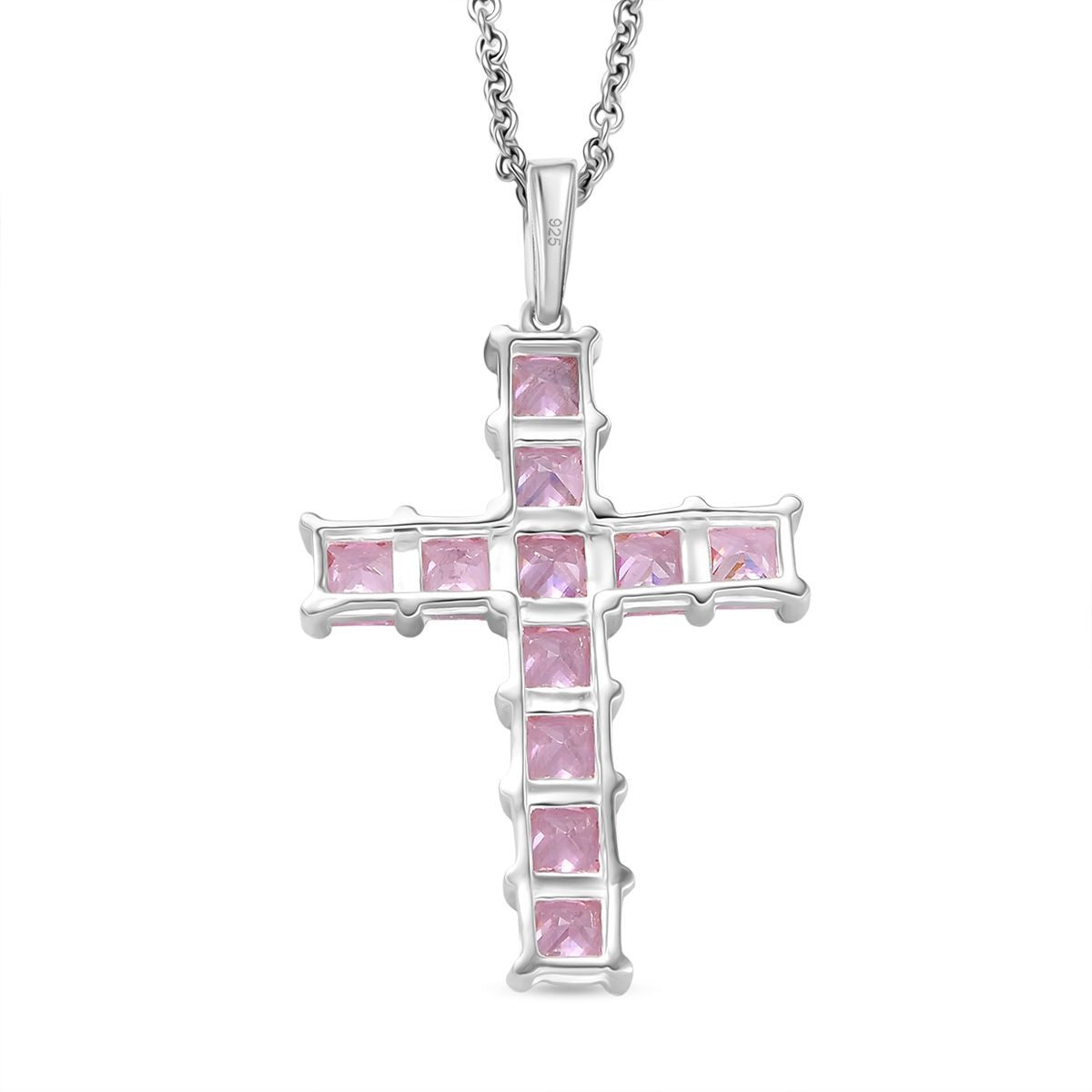 D'Joy Lustro Stella Rosa Zirkonia Schmuckset ca. 50 cm 925 Silber und Edelstahl