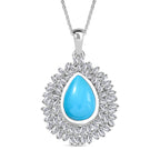 Djoy Sleeping Beauty Türkis, Moissanit Anhänger mit Kette 925 Silber rhodiniert ca. 4.83 ct