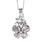 GP Italienische Garten Kollektion-Maulbeer Mondstein, Kanchanaburi Blauer Saphir Anhänger mit Kette, 925 Silber rhodiniert ca. 8.65 ct