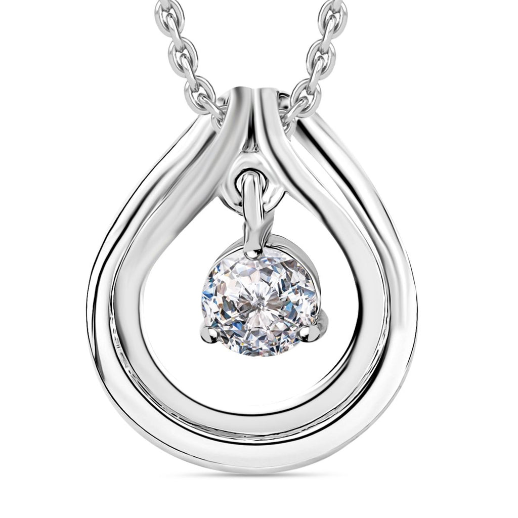 J Francis gefertigt mit SWAROVSKI Zirkonia Anhänger mit Kette ca. 50 cm, Messing und Reiner Edelstahl