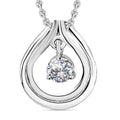 J Francis gefertigt mit SWAROVSKI Zirkonia Anhänger mit Kette ca. 50 cm, Messing und Reiner Edelstahl