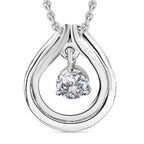 J Francis gefertigt mit SWAROVSKI Zirkonia Anhänger mit Kette ca. 50 cm, Messing und Reiner Edelstahl