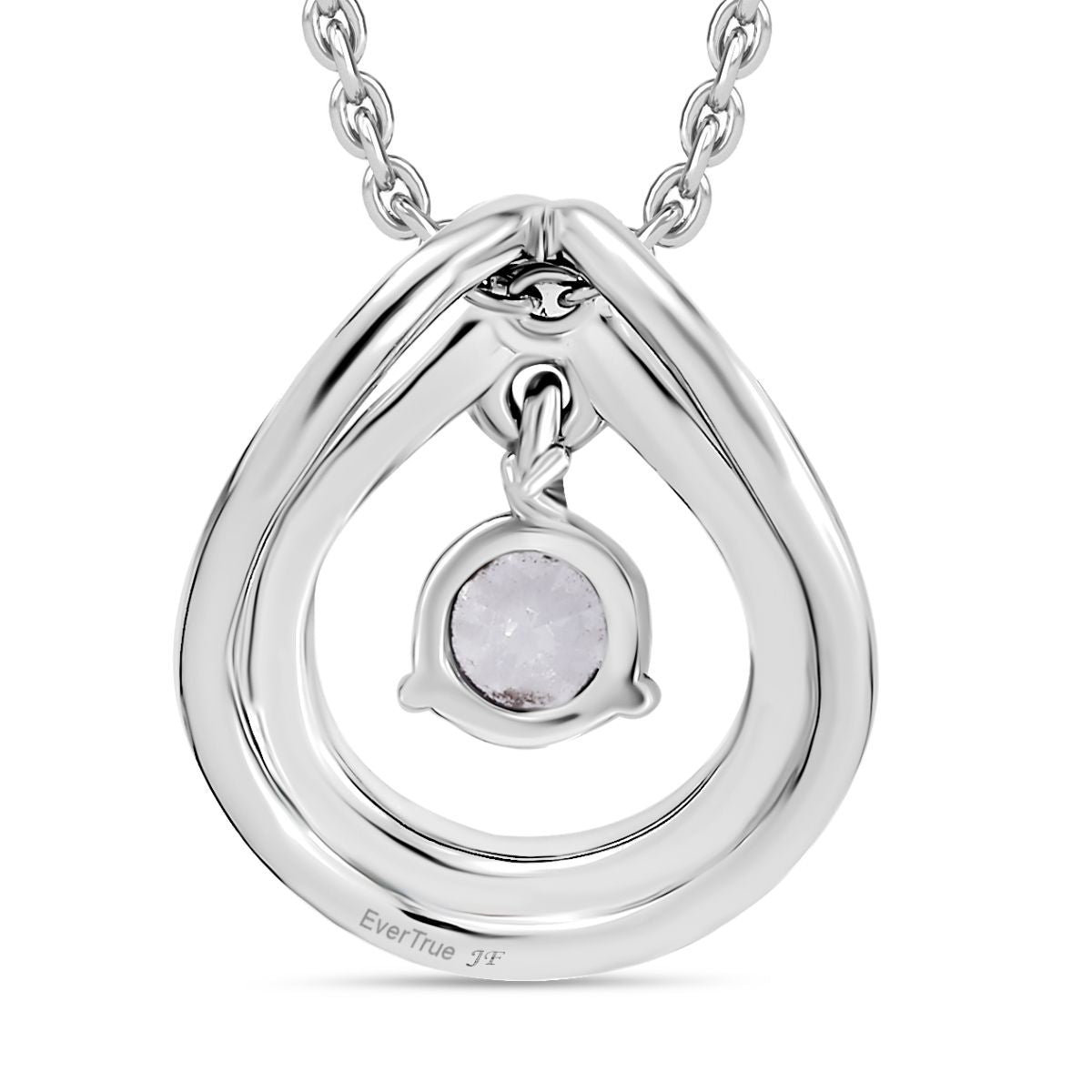 J Francis gefertigt mit SWAROVSKI Zirkonia Anhänger mit Kette ca. 50 cm, Messing und Reiner Edelstahl