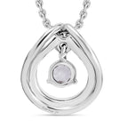 J Francis gefertigt mit SWAROVSKI Zirkonia Anhänger mit Kette ca. 50 cm, Messing und Reiner Edelstahl