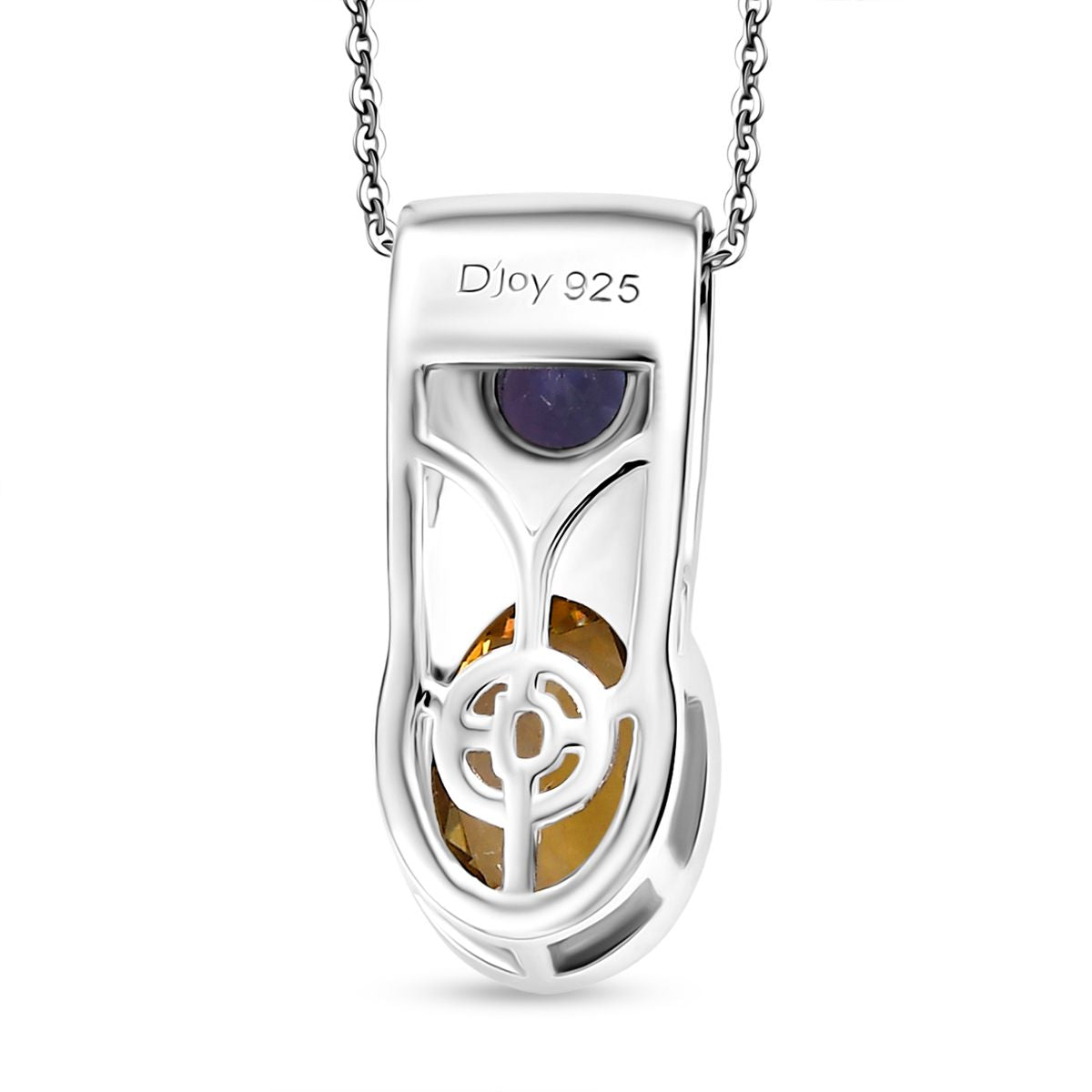 D Joy Natürlicher goldener Tansanit, Tansanit Anhänger mit Kette, 925 Silber rhodiniert, 925 Silber rhodiniert und 750 Gelbgold Vermeil ca. 0.92 ct
