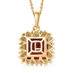 AAA Lab Grown Padparadscha-Saphir, Lab Grown Diamant Schmuckset ca. 45 cm, AGI zertifiziert, 417 Gelb Gold ca. 6,51 ct. (3-9 Werktage Lieferzeit)