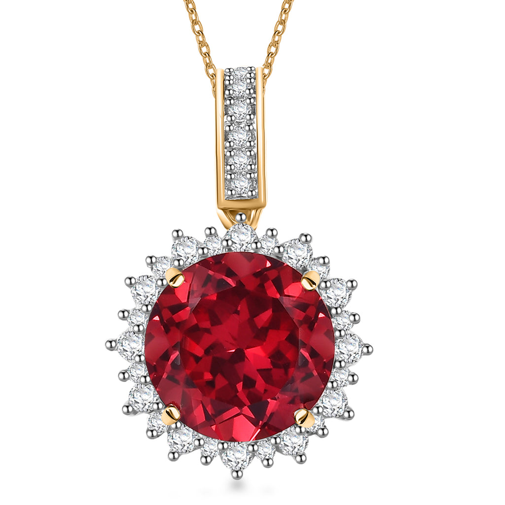 AAA Lab Grown Padparadscha Saphir, Lab Grown Diamant Schmuckset 417 Gold, 417 Gold Gelbes Gold ca. 4.27 ct