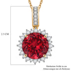 AAA Lab Grown Padparadscha Saphir, Lab Grown Diamant Schmuckset 417 Gold, 417 Gold Gelbes Gold ca. 4.27 ct