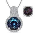 LUXURIANT AAA Labor Alexandrit und VS-EF Labor Diamant Anhänger mit 45cm Kette in 417 Weißgold - 5,35 ct.