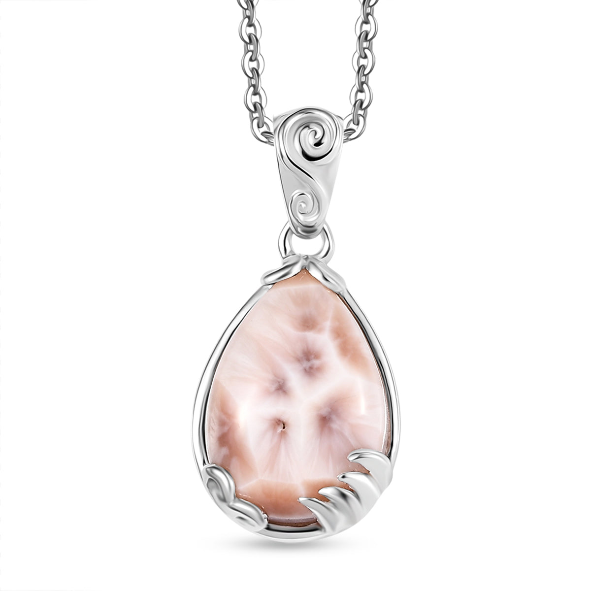 D joy AA Natrolith Anhänger mit Kette, 925 Silber rhodiniert ca. 5.81 ct