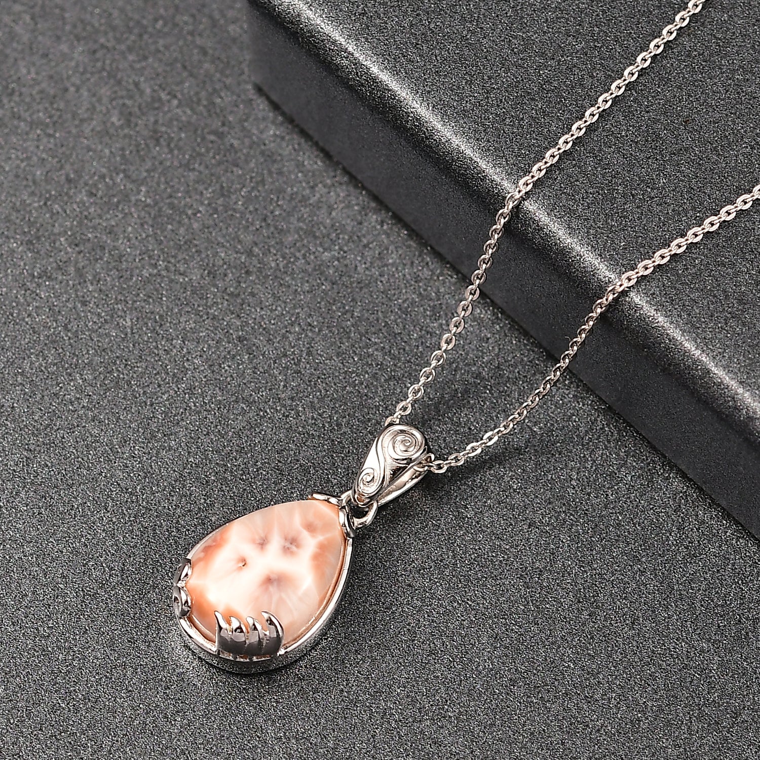 D joy AA Natrolith Anhänger mit Kette, 925 Silber rhodiniert ca. 5.81 ct