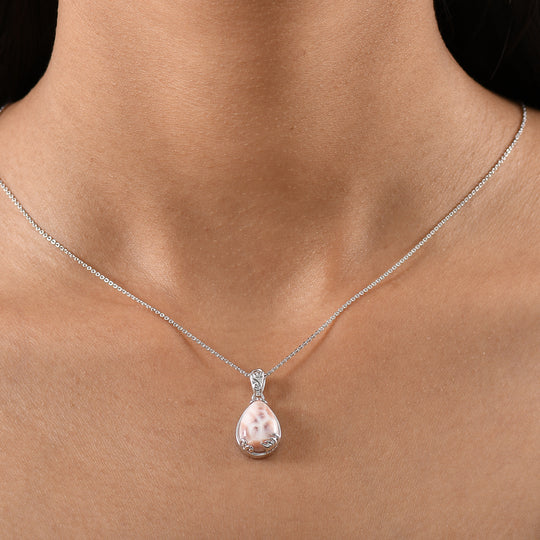 D joy AA Natrolith Anhänger mit Kette, 925 Silber rhodiniert ca. 5.81 ct
