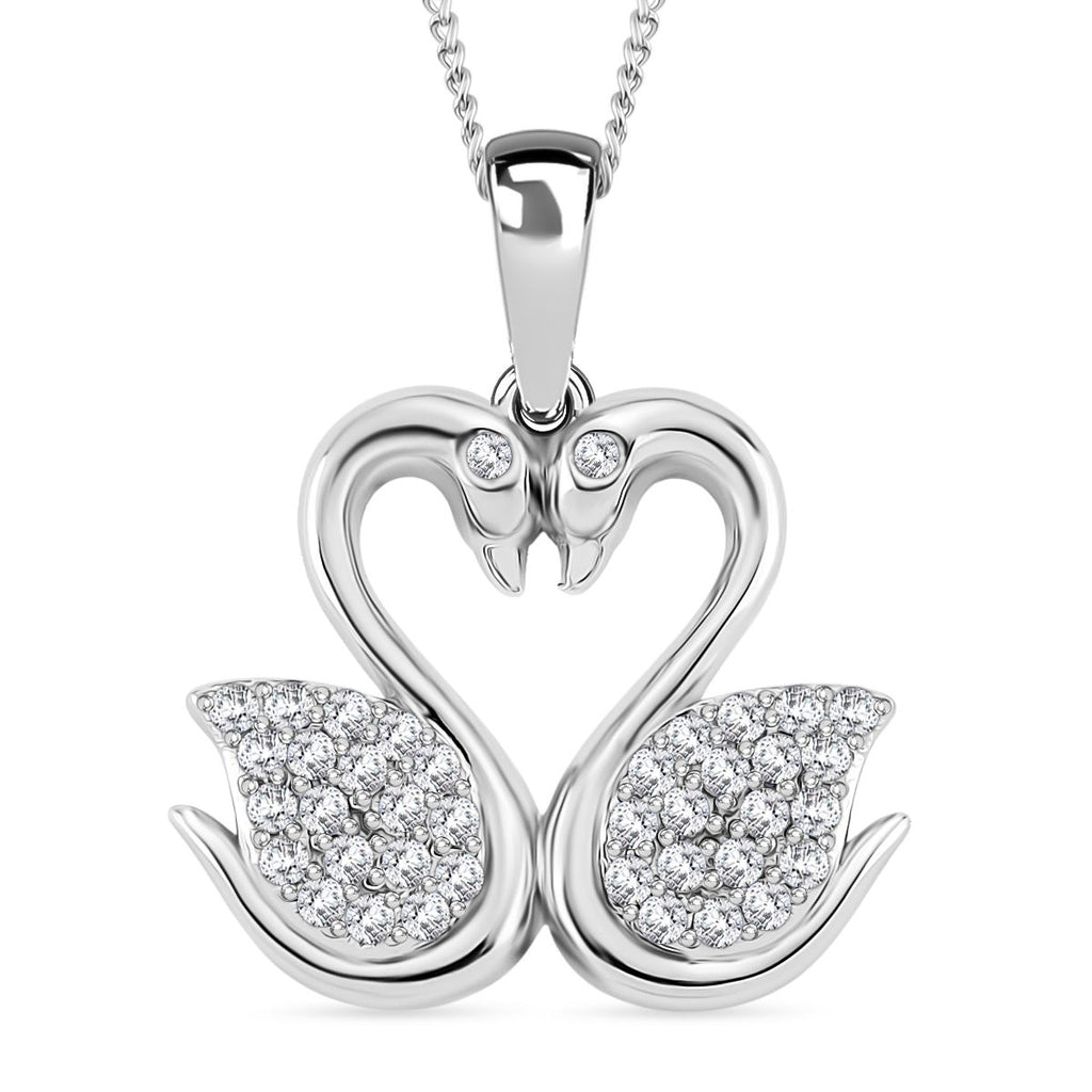 Moissanit Anhänger mit Kette ca. 45 cm, 925 Silber rhodiniert ca. 0.37 ct