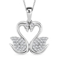 Moissanit Anhänger mit Kette ca. 45 cm, 925 Silber rhodiniert ca. 0.37 ct