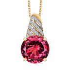 D joy Lab Created Padparadscha-Saphir, Weißer Zirkon Schmuckset 925 Silber 750 Gelbgold Vermeil ca. 9,21 ct.