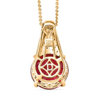 D joy Lab Created Padparadscha-Saphir, Weißer Zirkon Schmuckset 925 Silber 750 Gelbgold Vermeil ca. 9,21 ct.