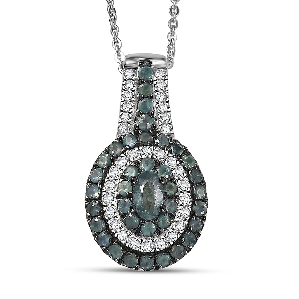 D'Joy Alexandrit Schmuckset ca. 50 cm 925 Silber rhodiniert (7-8 Werktage Lieferzeit)ca. 1.22 ct