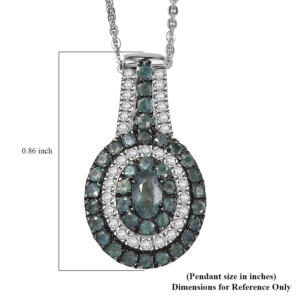 D'Joy Alexandrit Schmuckset ca. 50 cm 925 Silber rhodiniert (7-8 Werktage Lieferzeit)ca. 1.22 ct