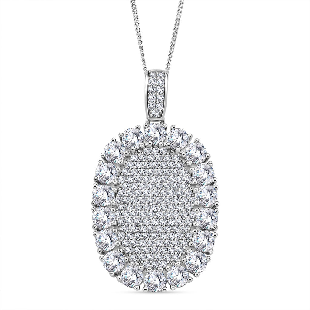Moissanit Anhänger mit Kette ca. 45 cm, 925 Silber rhodiniert ca. 5.99 ct