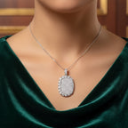 Moissanit Anhänger mit Kette ca. 45 cm, 925 Silber rhodiniert ca. 5.99 ct