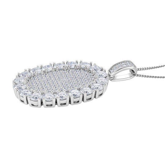 Moissanit Anhänger mit Kette ca. 45 cm, 925 Silber rhodiniert ca. 5.99 ct