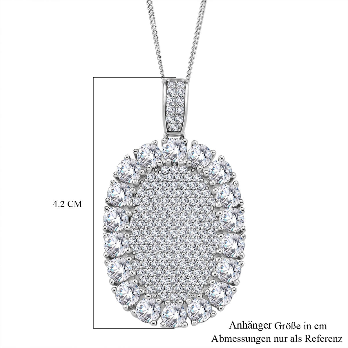 Moissanit Anhänger mit Kette ca. 45 cm, 925 Silber rhodiniert ca. 5.99 ct