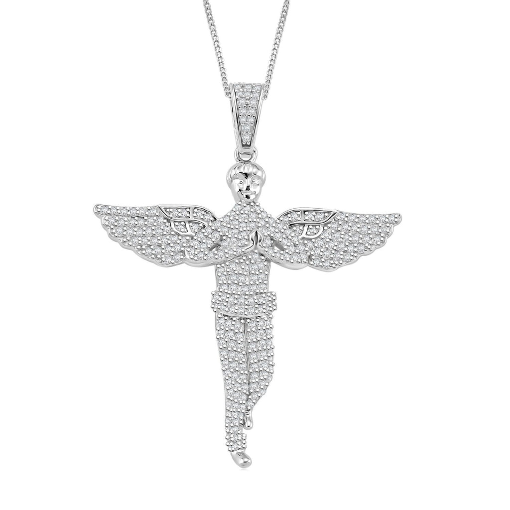 Moissanit Anhänger mit Kette ca. 45 cm, 925 Silber rhodiniert ca. 1.99 ct