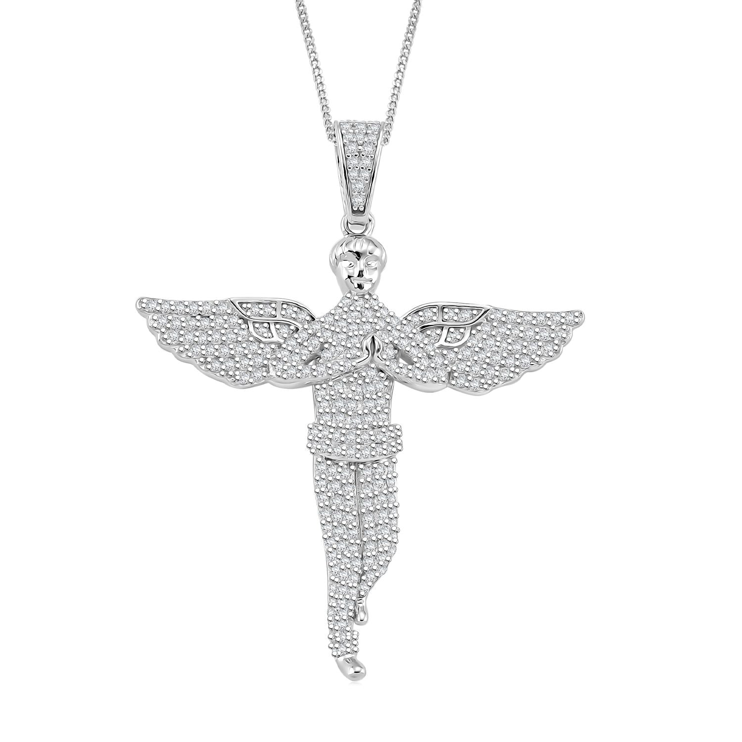 Moissanit Anhänger mit Kette ca. 45 cm, 925 Silber rhodiniert ca. 1.99 ct