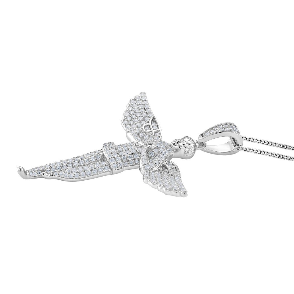Moissanit Anhänger mit Kette ca. 45 cm, 925 Silber rhodiniert ca. 1.99 ct