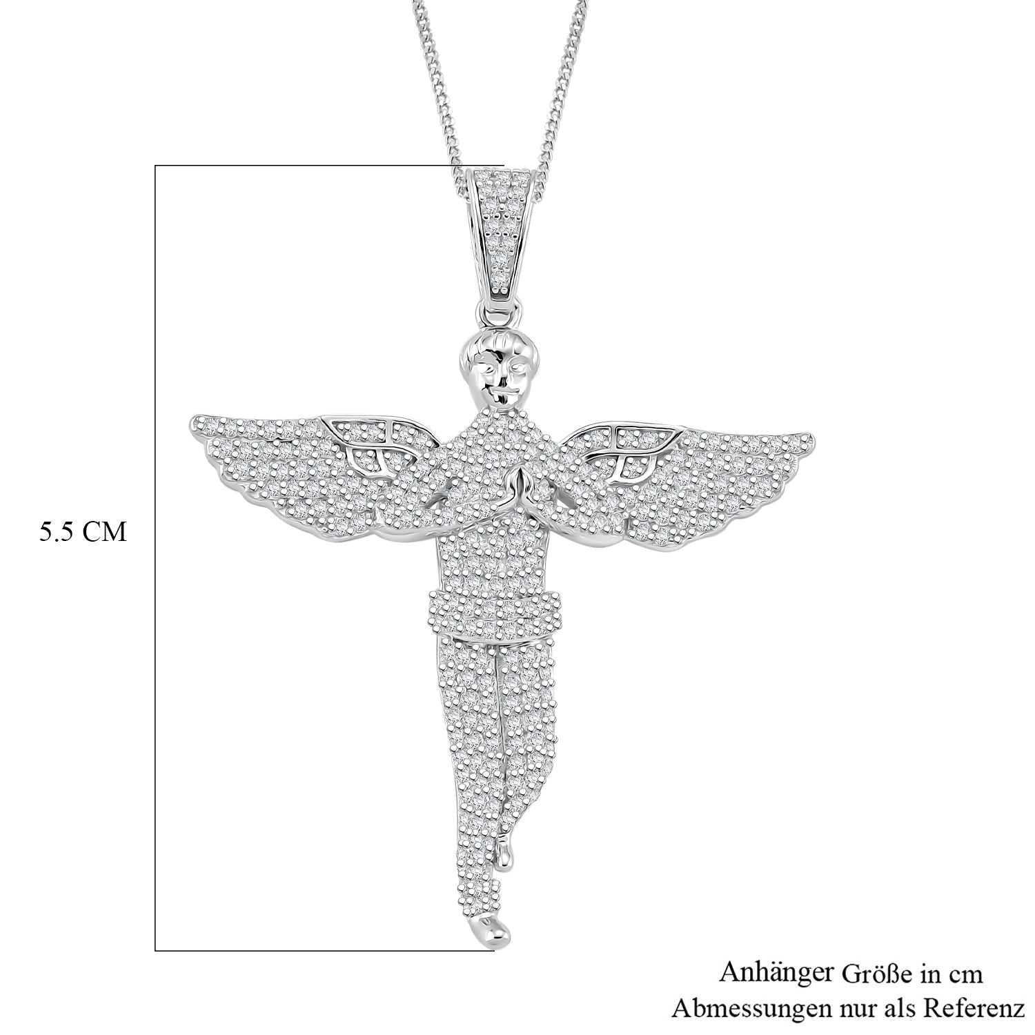 Moissanit Anhänger mit Kette ca. 45 cm, 925 Silber rhodiniert ca. 1.99 ct