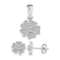 Moissanit Schmuckset, 925 Silber rhodiniert - 0,58 ct.
