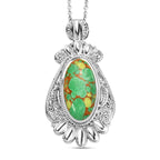 Grünes Türkis Schmuckset Edelstahl ca. 25.00 ct