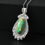 Grünes Türkis Schmuckset Edelstahl ca. 25.00 ct
