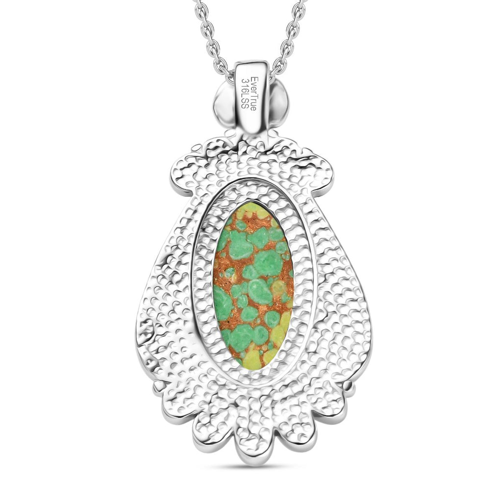 Grünes Türkis Schmuckset Edelstahl ca. 25.00 ct