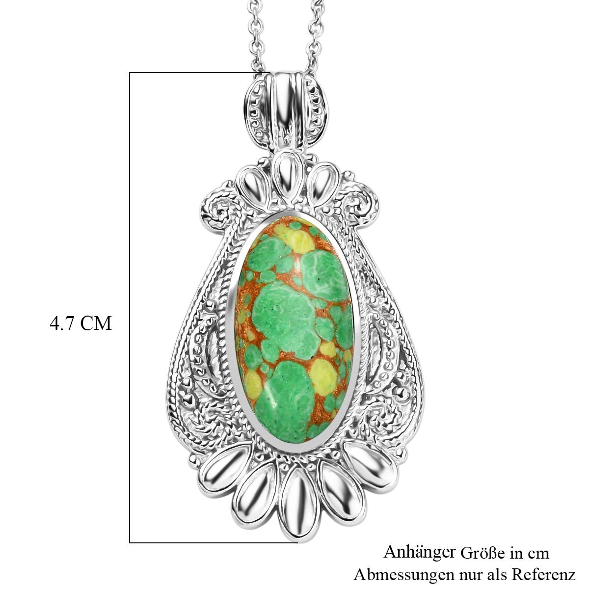 Grünes Türkis Schmuckset Edelstahl ca. 25.00 ct