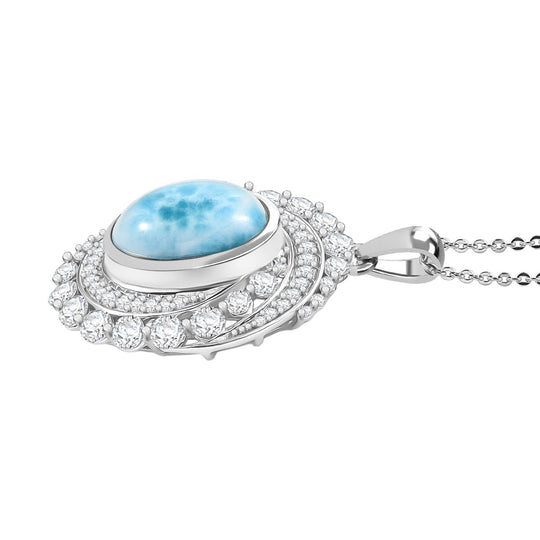D'Joy Larimar, Weißer Zirkon Schmuckset ca. 45 cm 925 Silber rhodiniert ca. 10.59 ct
