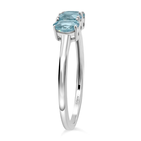 2er Set - D'joy Blauer Zirkon Ring und Anhänger, 925 Silber vergoldet (Größe 21.00) ca. 2.22 ct