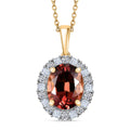 LUXURIANT AGI zertifizierter und geprüfter AAA byzantinischer Turmalin und Labor Diamant Anhänger mit 50cm Kette in 417 Gold - 2,56 ct.