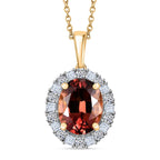 AAA Byzantinischer Turmalin, Lab Grown Diamant Schmuckset ca. 50 cm 417 Gold ca. 2,56 ct.