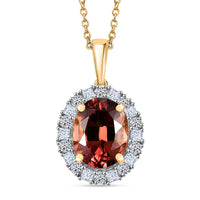 AAA Byzantinischer Turmalin, Lab Grown Diamant Schmuckset ca. 50 cm 417 Gold ca. 2,56 ct.