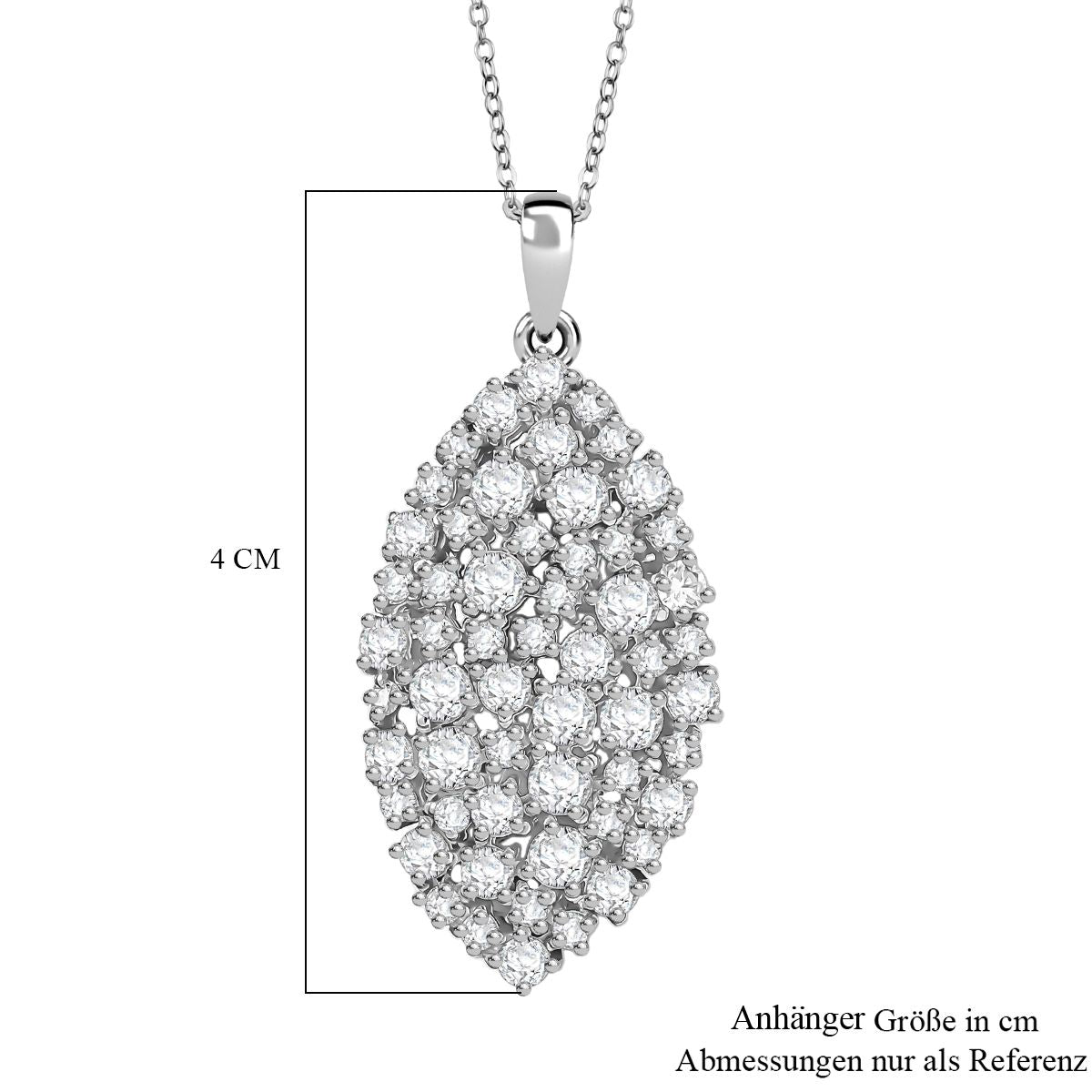 D'Joy Moissanit Schmuckset ca. 50 cm 925 Silber rhodiniert ca. 2,79 ct.