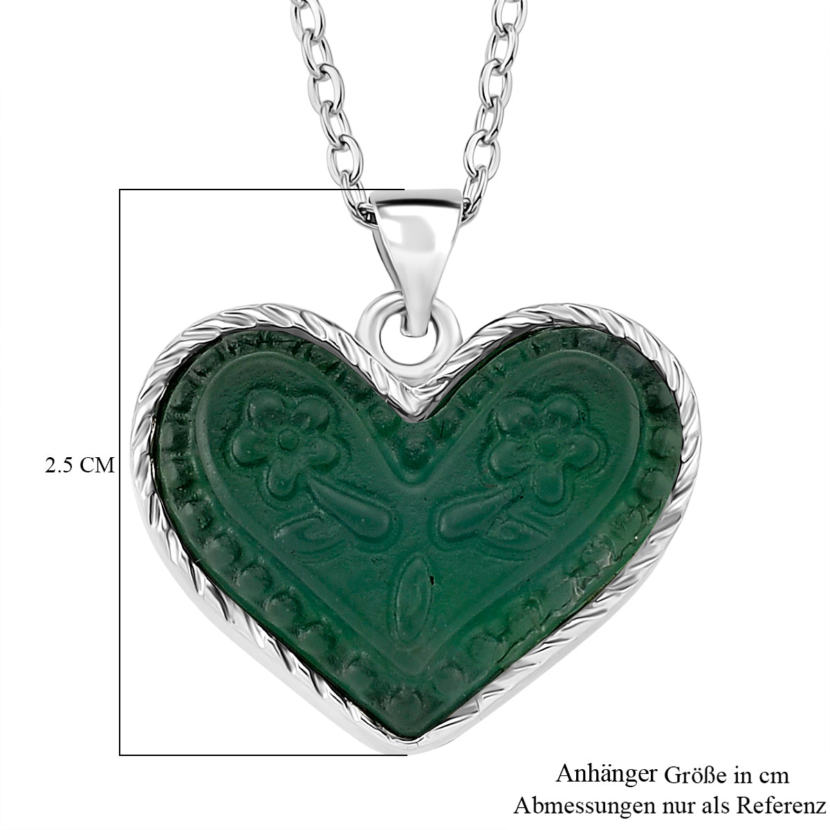 Grüner Fluorit Schmuckset ca. 50 cm 316L Edelstahl ca. 20.00 ct