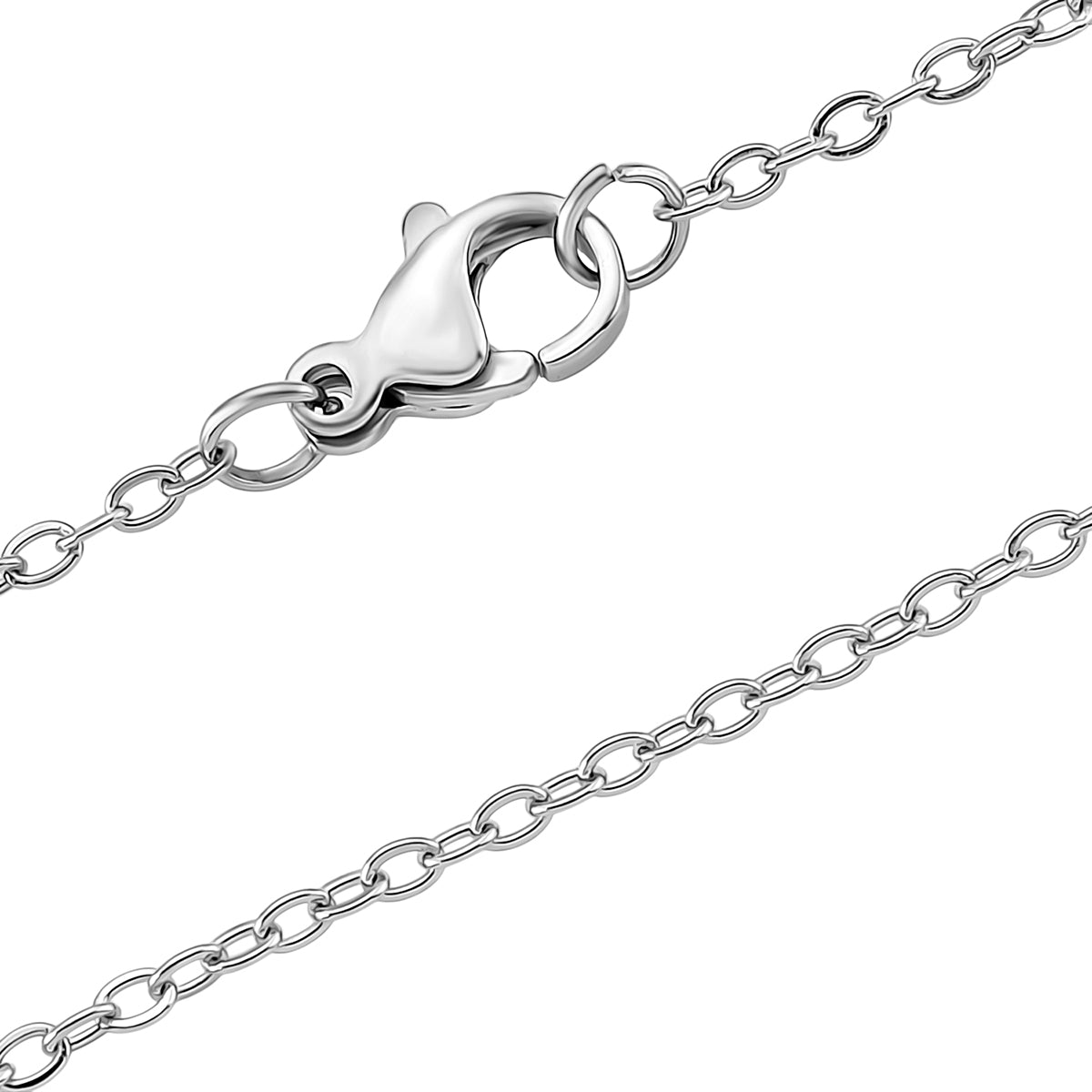 Gelber Fluorit Schmuckset ca. 50 cm 316L Edelstahl ca. 20.00 ct