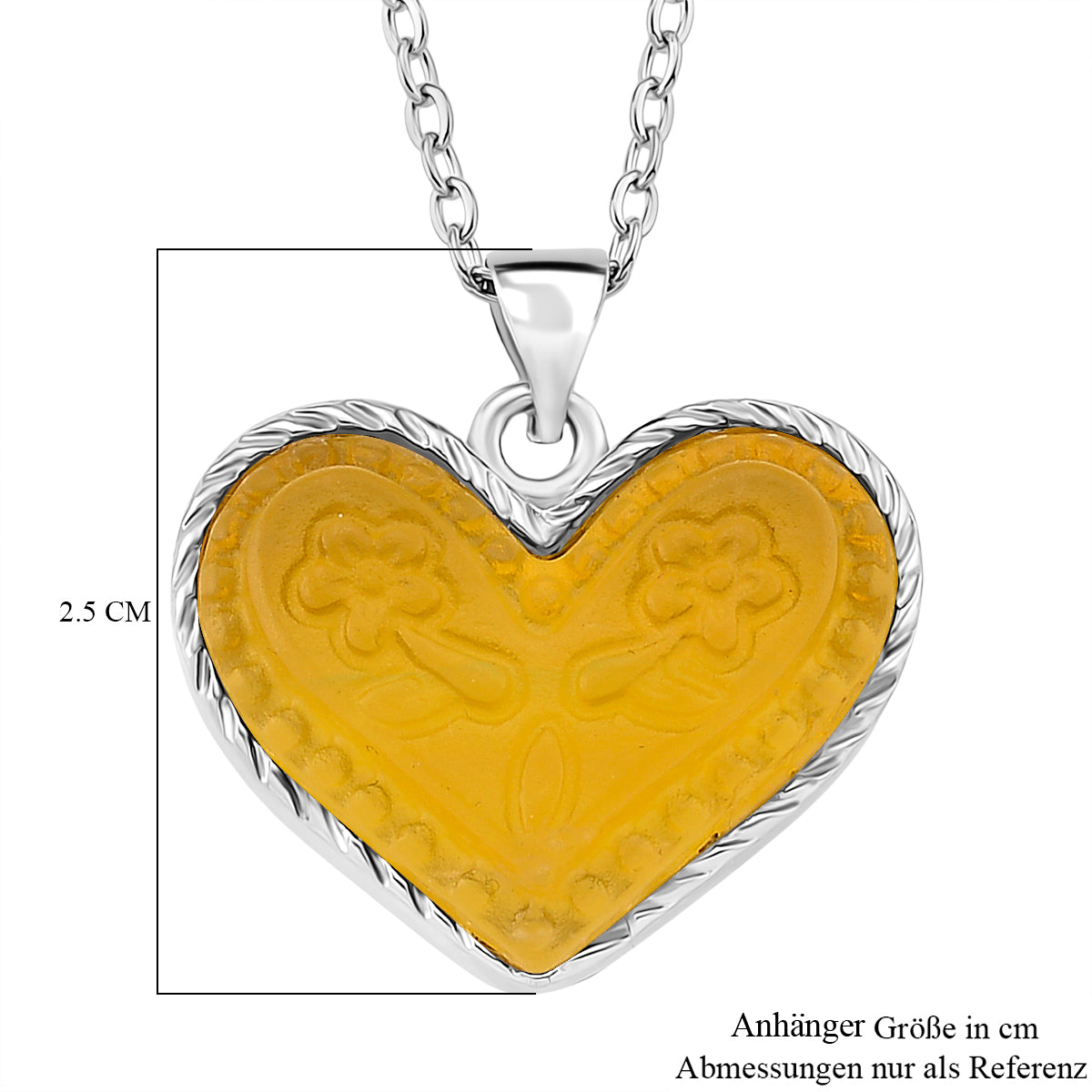 Gelber Fluorit Schmuckset ca. 50 cm 316L Edelstahl ca. 20.00 ct