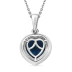 AA London Blau Topas, Weißer Zirkon Schmuckset ca. 50 cm 925 Silber rhodiniert ca. 2.32 ct