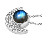 AAA Labradorit Schmuckset ca. 50 cm Edelstahl ca. 4,65 ct.