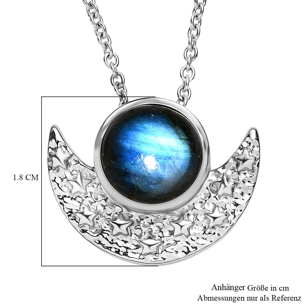 AAA Labradorit Schmuckset ca. 50 cm Edelstahl ca. 4,65 ct.